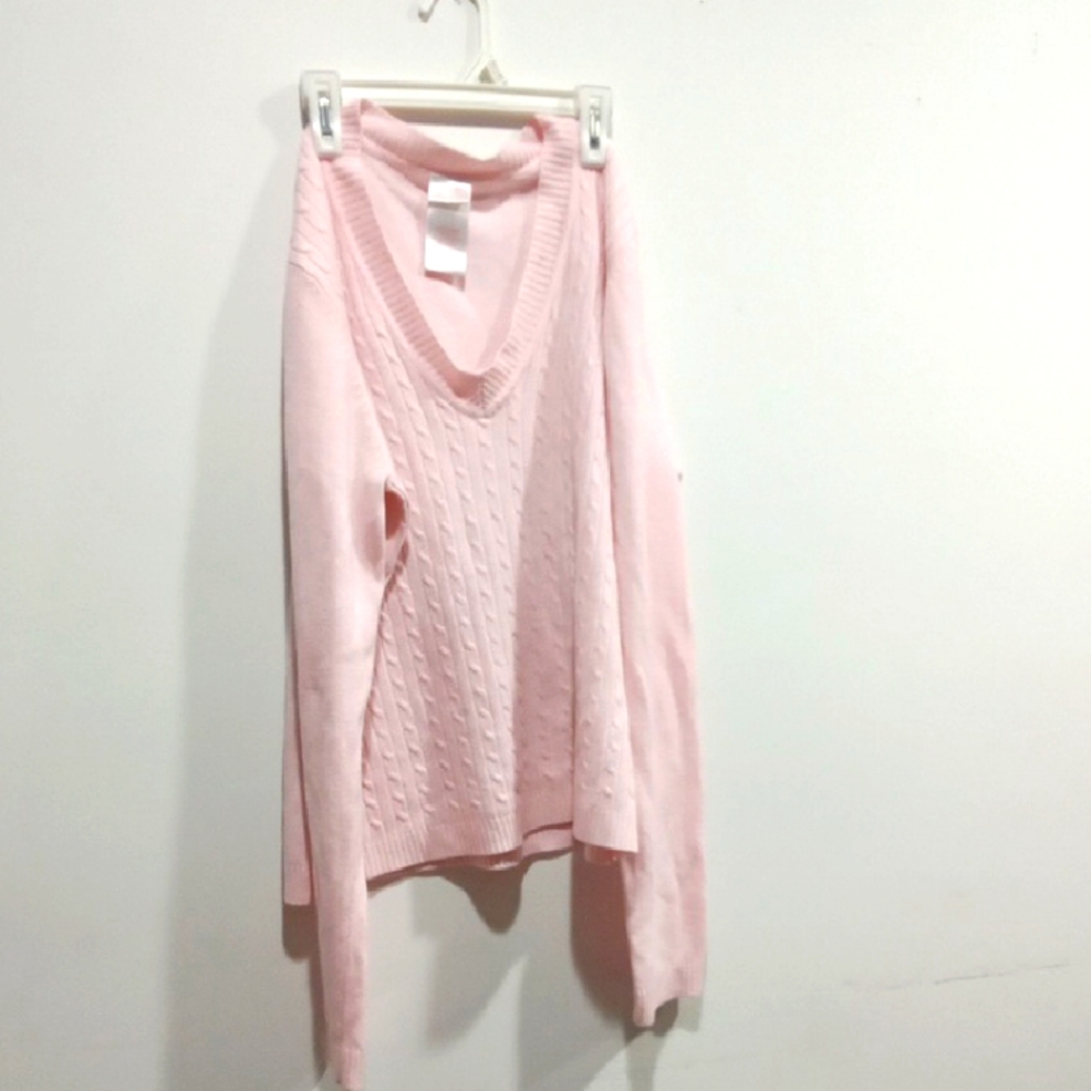 Ladies/damas larger long sleeve pink top